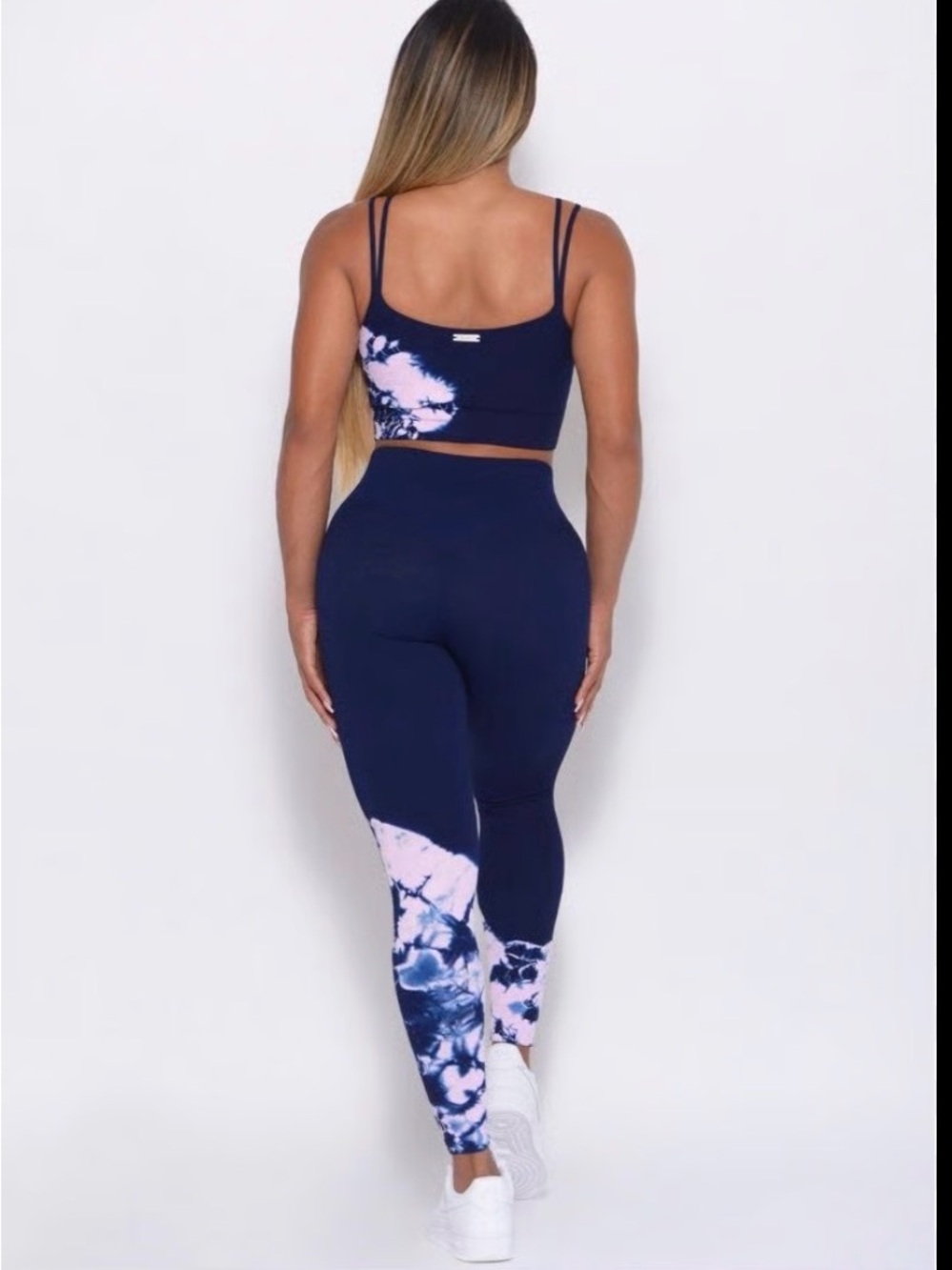 Bombshell dip dye Navy Tie-Dye Leggings & Crop Tank Set